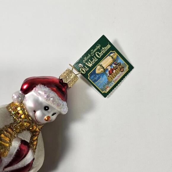 NWT Old World Christmas Glistening Peppermint Party Snowman Rare! HTF Retired - Picture 5 of 7